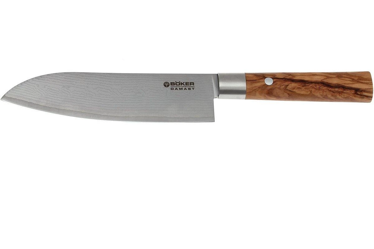 Böker Damast Olive 17,2 Cm Santoku, 130437DAM 1 Böker Damast Olive 17,2 Cm Santoku, 130437DAM